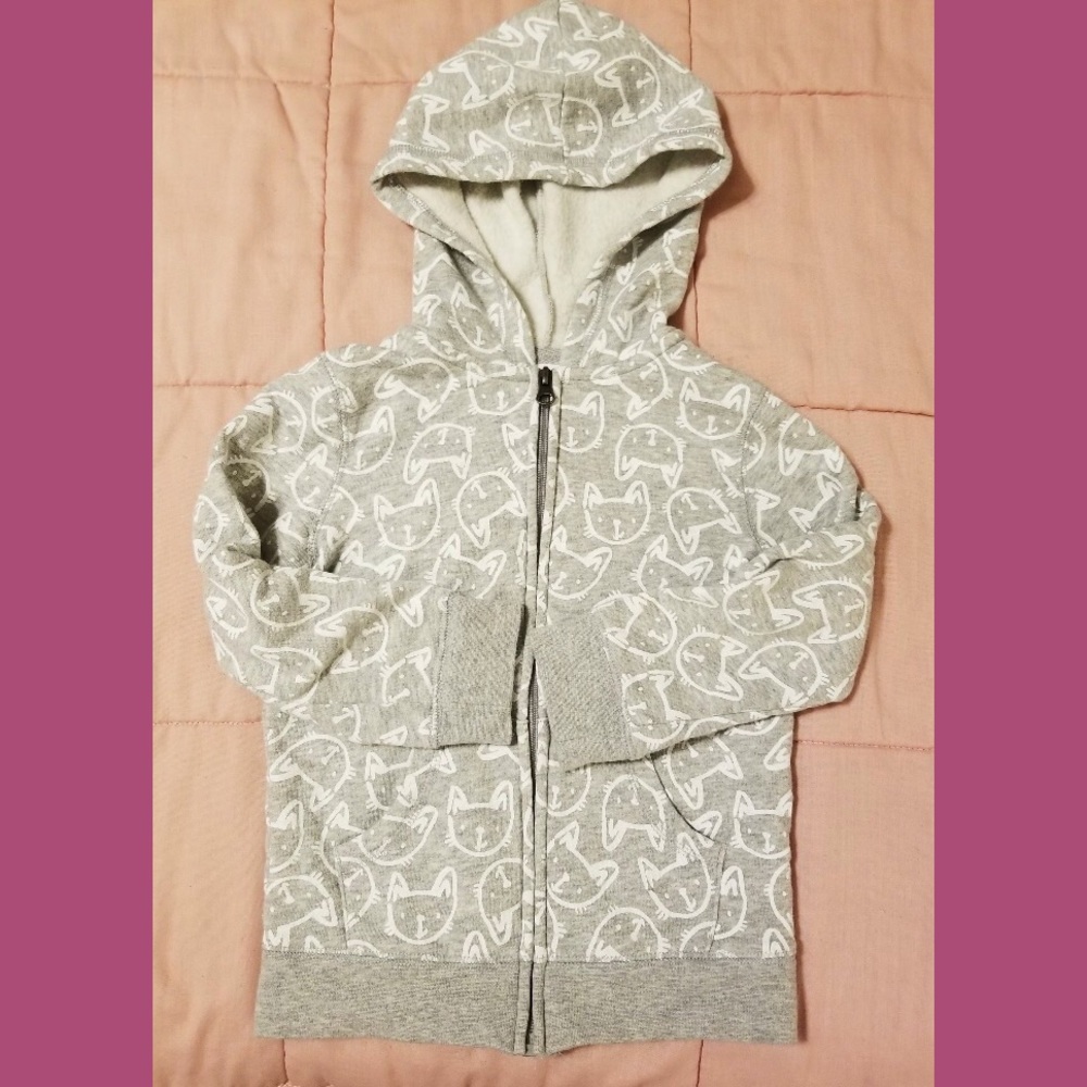 😻Kitty CAT Faces Girl’s Hooded Zip Sweatshirt